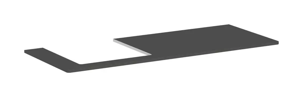 Hansgrohe Konsole in Diamantgrau Matt, rechteckig mit seitlichem Ausschnitt, geeignet für die Montage eines Aufsatzwaschtischs.